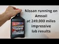 Nissan running on AMSOIL OIL at 250k miles,  oil analysis from Nissan engine at 13k miles on oil.