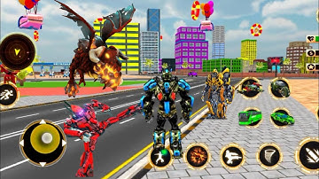 robot best fighting game - army bus robot car  game 2023 #robotgame  #robotfighting