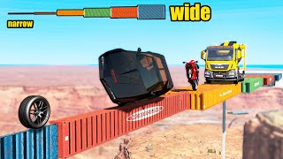 Tapering Plate Test  How Far is the Driving Car?  Beamng drive