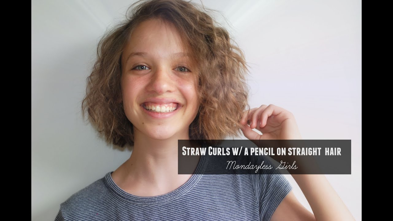Hair tutorial : straw curls on short straight hair ! - YouTube