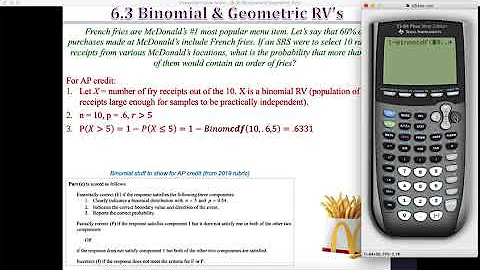 AP Stats: 6.3B Binomial and Geometric RVs