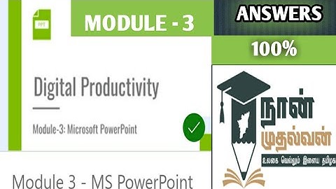 Digital Productivity / MS Power( Module - 3) /2nd year / Answers #naanmudhalvan