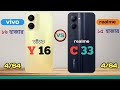 Vivo Y16 vs Realme C33 - Full Comparison