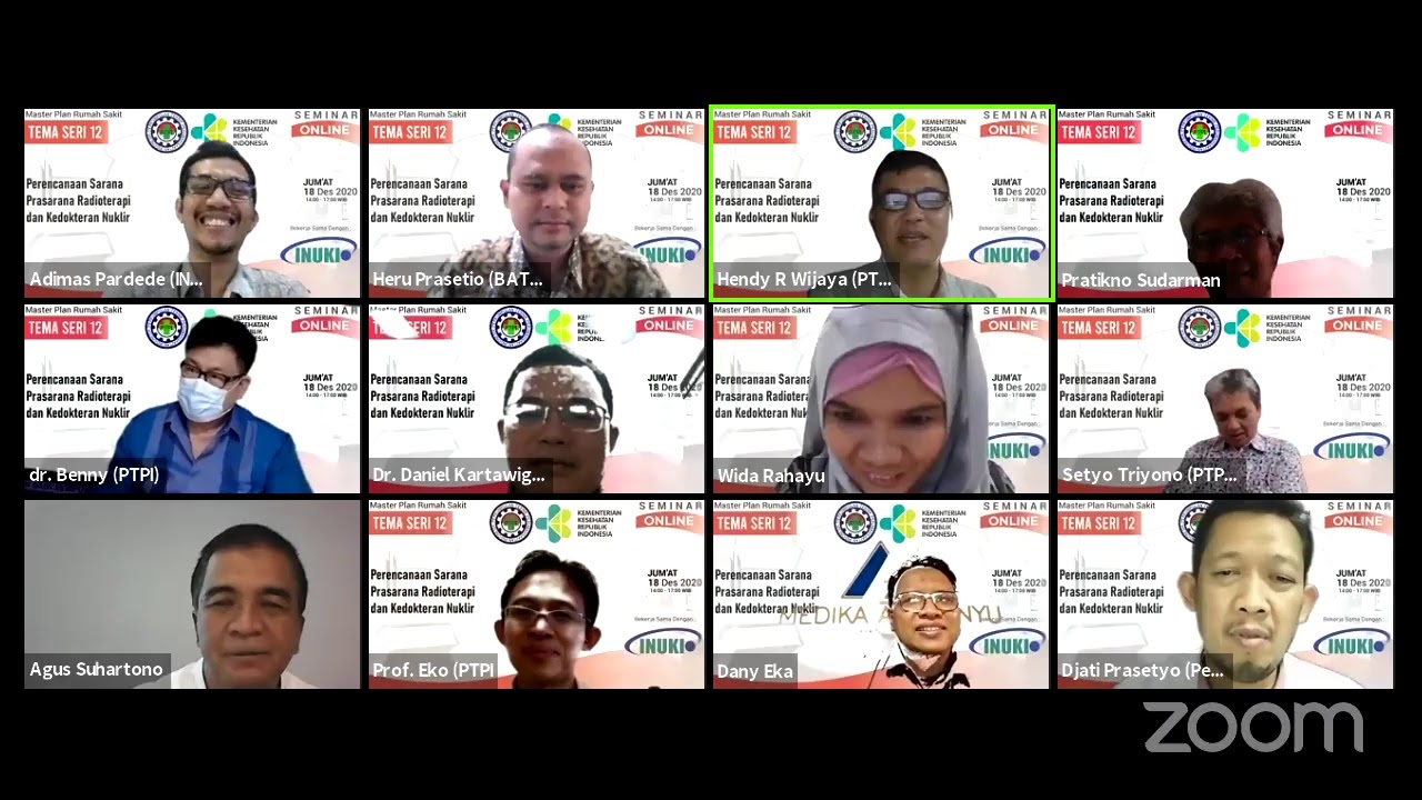 Webinar : Perencanaan Sarana Prasarana Radioterapi dan Kedokteran Nuklir