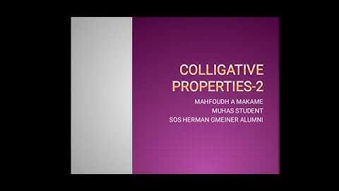 Colligative properties (part 2)