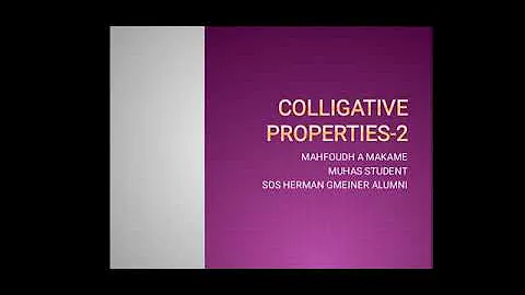 Colligative properties (part 2)