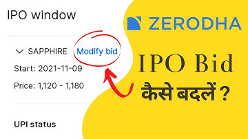 How to Modify IPO Bid in Zerodha