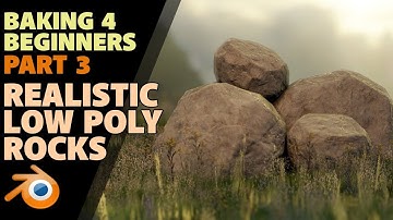 Realistic Low Poly Rocks | Beginners Baking | part 3 | Normal Maps | Blender 2.8