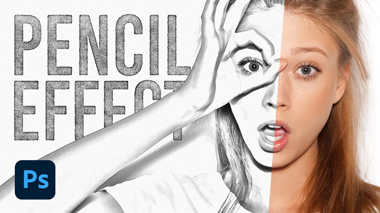 1CLICK Photo to Pencil Drawing Sketch Effect  Photoshop Tutorial  YouTube