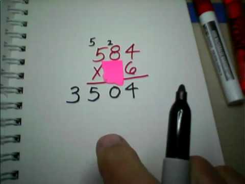 Multiplication: 584 X 36 standard algorithm
