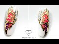 Butterfly nail art. Transfer foil nail art Butterfly