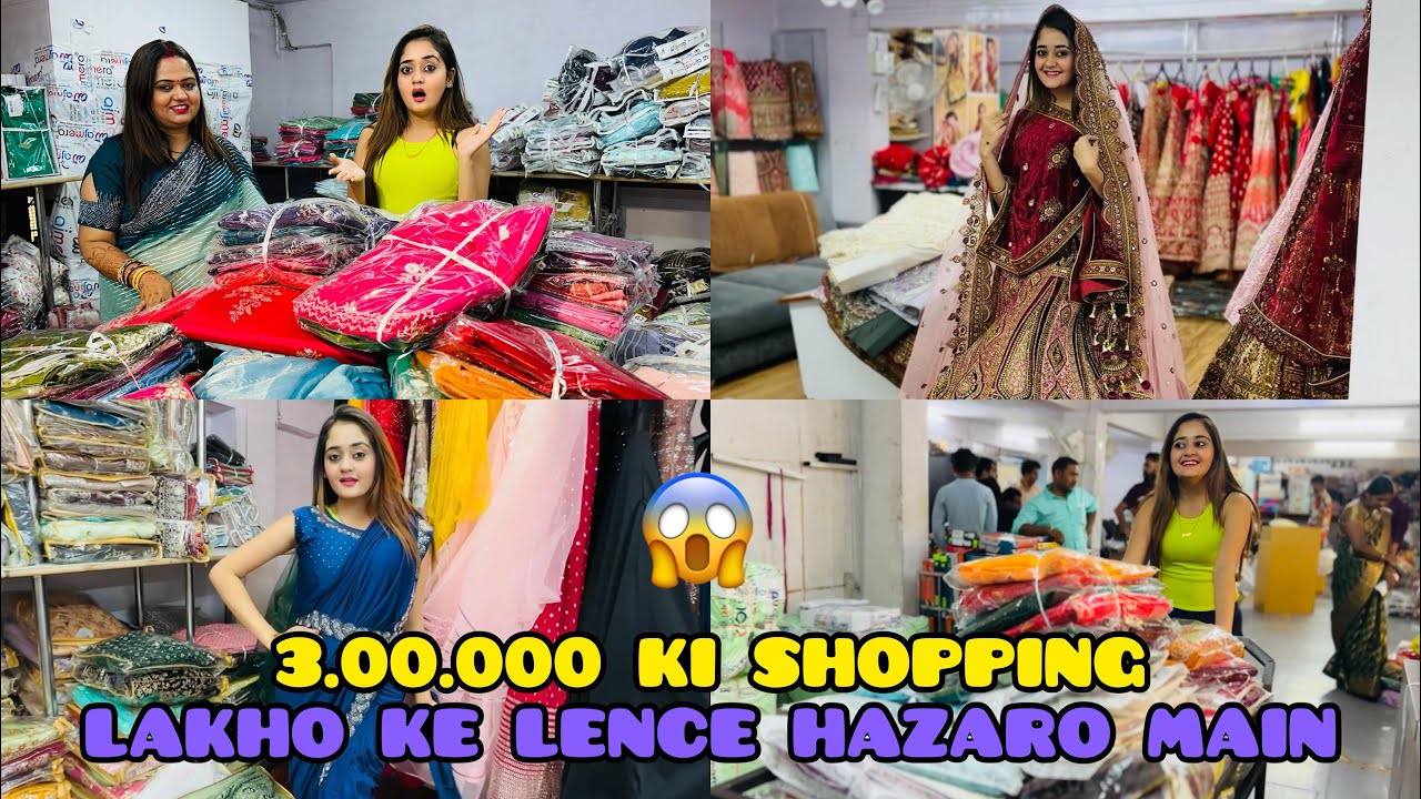 😱Life's Biggest Shopping of 3 LAKHS Rs Bridal Lenga Saree frm Surat Ajmera Fashion Bindass Kavya