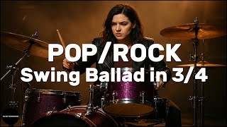 Pop/Rock Swing Ballad in 3/4 │ Drum Tutorial │ Sheet Music + Play-Along │ 80→40 BPM (Multi-Tempo)