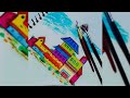 Easy painting for beginners | How to draw House painting step by step | Painting tutorials #youtube