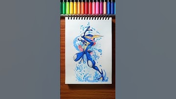 🎨 Day 2/10 – Drawing Your Favorite Pokémon Character: Greninja! #shorts