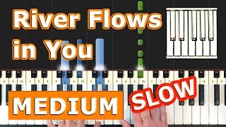 Video thumbnail of "Yiruma - River Flows In You - Piano Tutorial Easy SLOW - How To Play (Synthesia)"