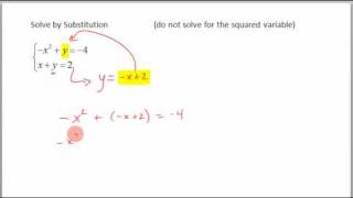 College Algebra - Section 9.1 - Video 8 - Solving Non-Linear Systems of Equations