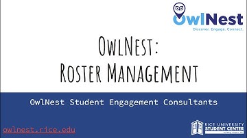 OwlNest Roster Management Training