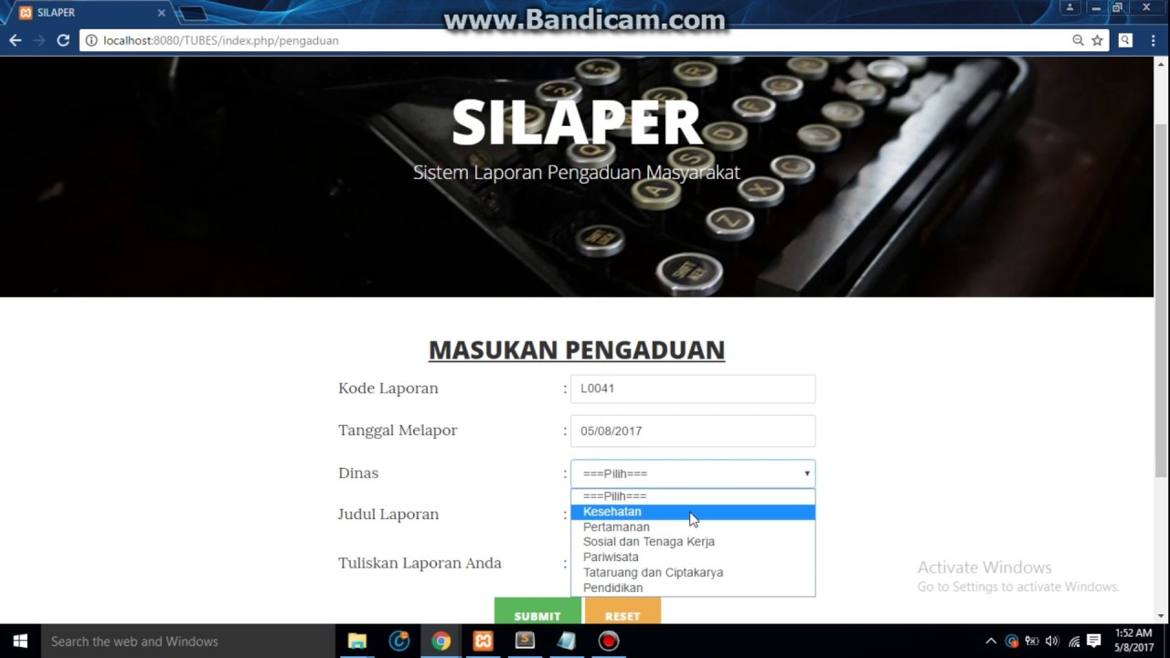 Webpro Silaper Sistem Laporan Pengaduan Masyarakat Youtube