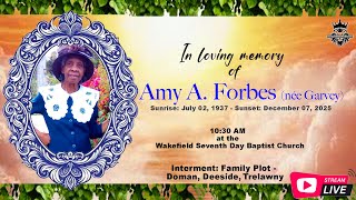 Amy A. Forbes (née Garvey) || Funeral service || January 11, 2026