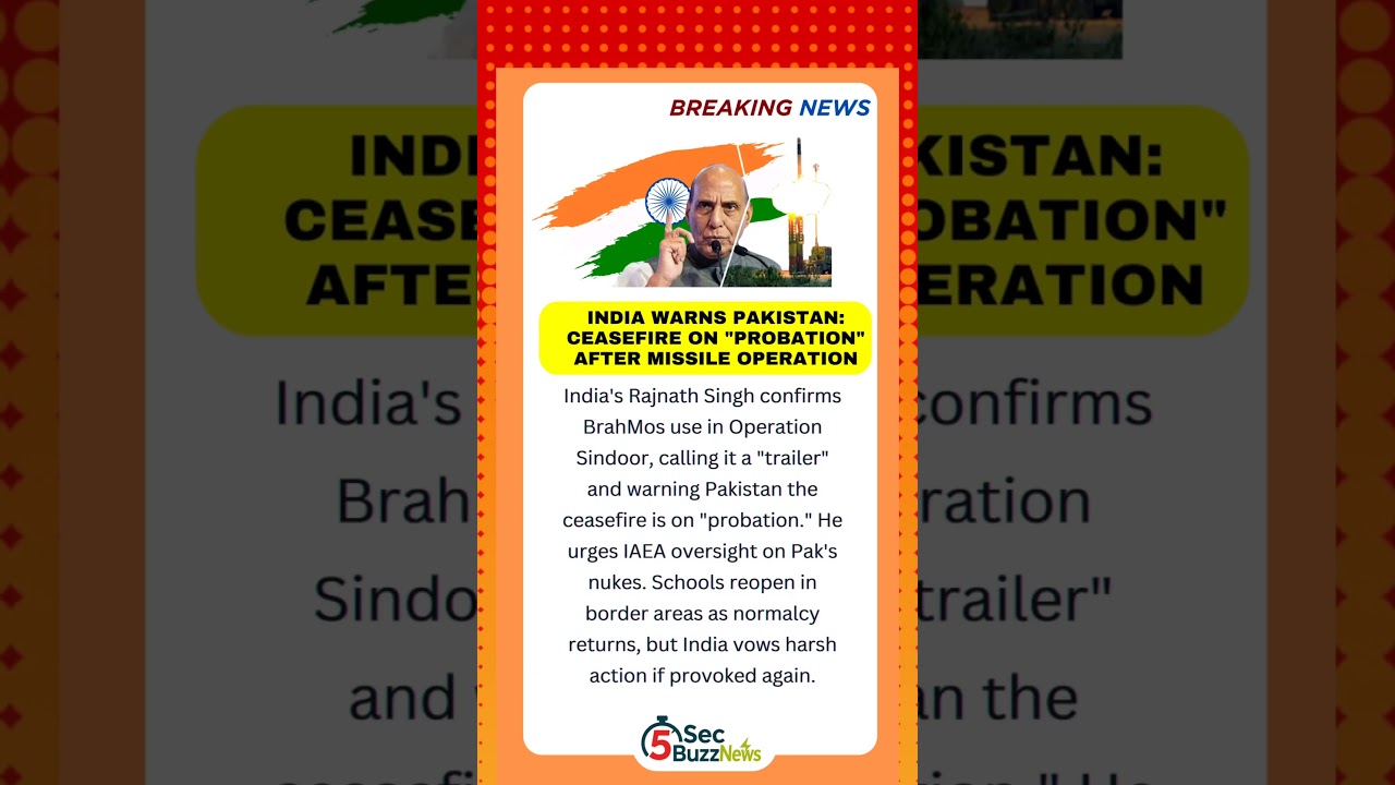 India warns Pakistan: Ceasefire on probation after BrahMos strike | Operation Sindoor Update 