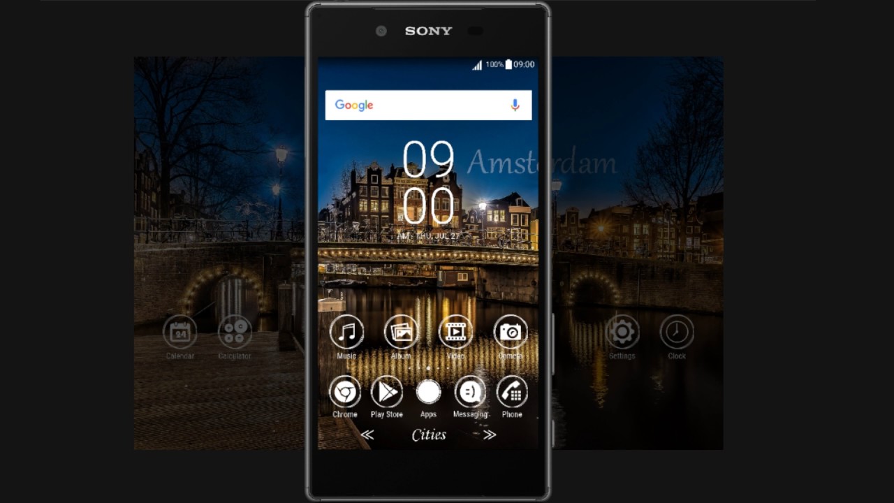 Xperia™Theme | 24 cities -change images every hour