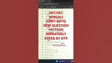 NET/SETBENGALI UNIT-5 PYQ NEW QUESTION REPEATEDLY ASKED BY NTA#shorts #ugc ##nta #exam #pyq #bengali