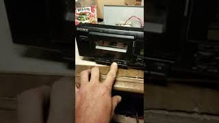 Sony TC-WE305 half repaired with recycled belts from dead CD/DVD ROM drives.