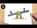 #986 How to Draw a Seesaw - Easy Drawing Tutorial