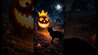 Scary Pumpkin swallows a Black Cat! 👻🐈⬛ ##Pumpkin #Halloween #BlackCat #CuteHorror #FunnyHalloween