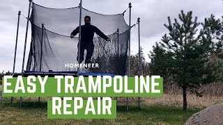 How to Repair a Trampoline Safety Net - Hold it up in place