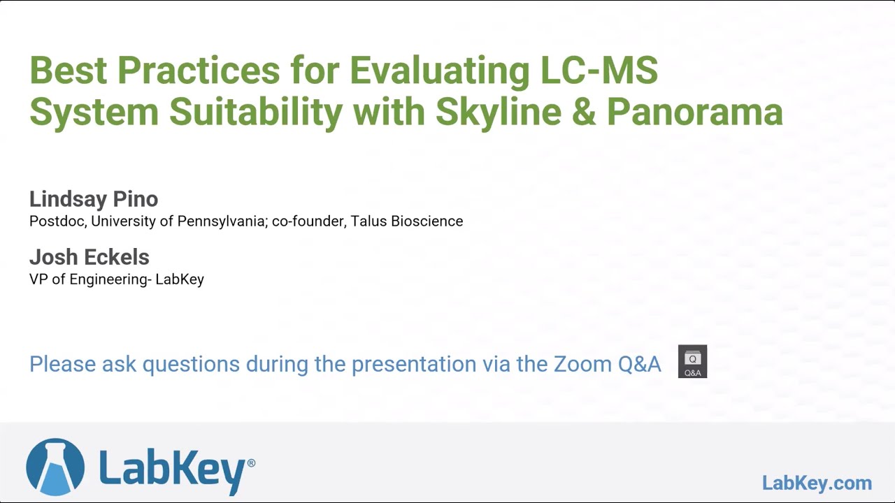 Best Practices for Evaluating LC-MS System Suitability with SkyLine ...