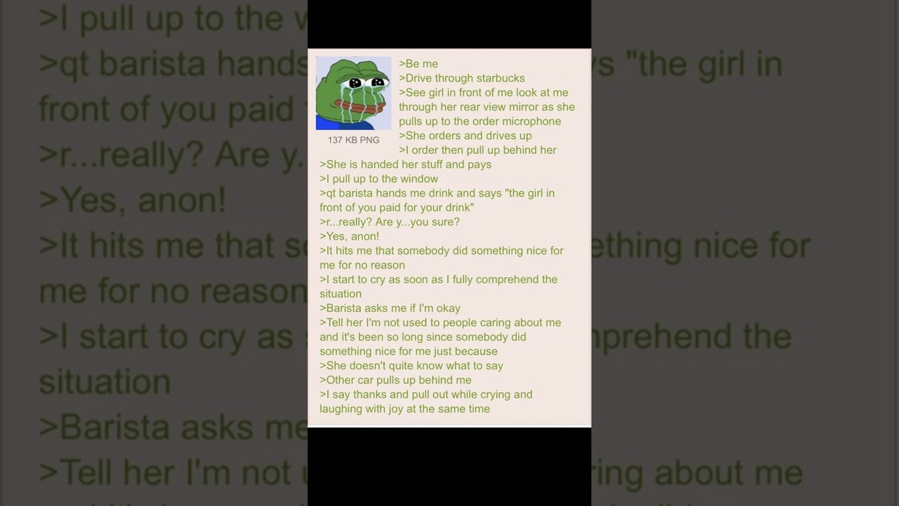 Anon experiences kindness for the first time  
