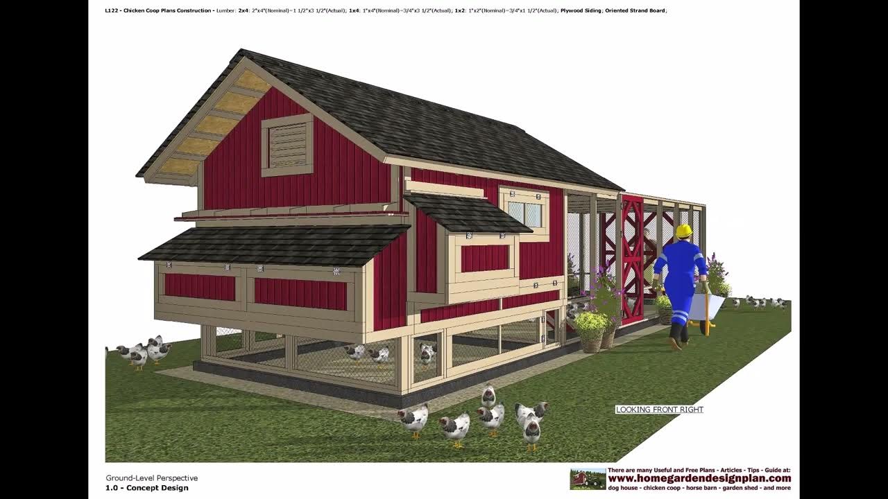 L122 chicken coop plans construction 0423 youtube