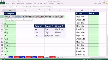 Excel Magic Trick 1016: Randomly Do A Two Way Lookup INDEX, VLOOKUP and RANDBETWEEN