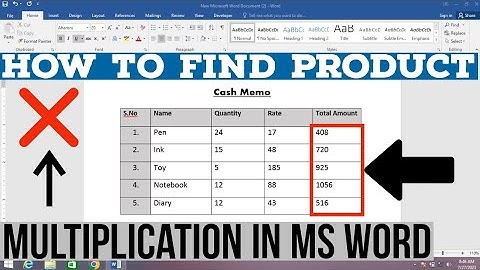 How to Find Product in MS Word | Multiplication Formula In MS Word | How to Calculate in MS Word