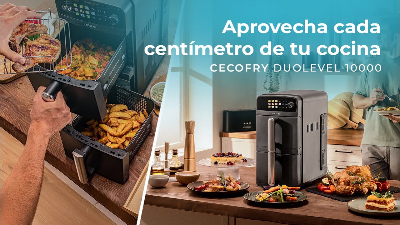 Fritadeira de ar Cecofry DuoLevel 10000 de 10L com cubetas sobrepostas de 5L, e 6 programas..