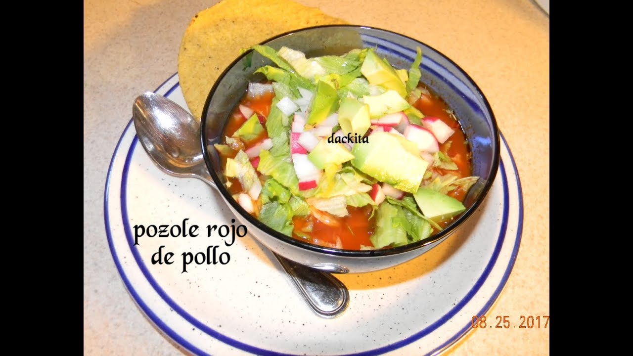 Pozole Rojo De Pollo Red Pozole With Chicken