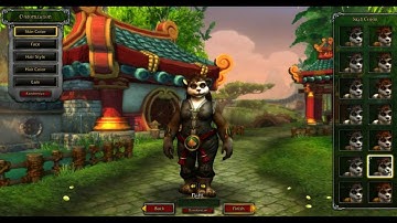 MoP Character Creation Screen