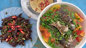 Cá rô đồng kho tiêu và nấu canh đu đủ ăn bữa cơm chiều cùng siêu quậy #ĐồngQuêTâyNinh