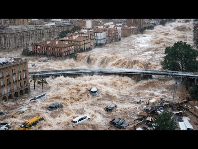 2 minutes ago in Portugal and Spain! River bursts, flash floods shock many  people - YouTube