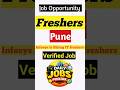 Job for Pune Freshers #jobs #dailyjobs #pune #shorts #trending