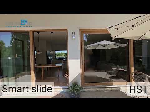 Fintecnic - okna przesuwne Smart Slide i HST w kolorze turner oak