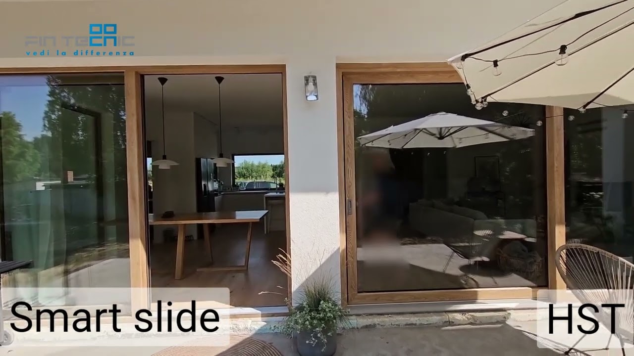 Fintecnic - okna przesuwne Smart Slide i HST w kolorze turner oak