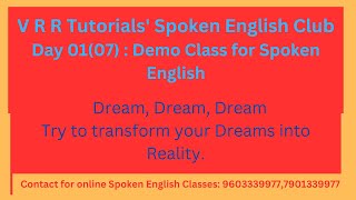 V R R Tutorials' Spoken English -  Demo Class by Ramm Gopaall Guruji screenshot 5