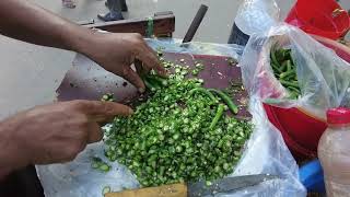 Onion and Green Chili Cutting for Masala Jhal Muri