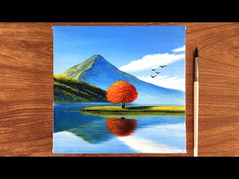 Calm Landscape Painting on Canvas | Acrylic Painting for