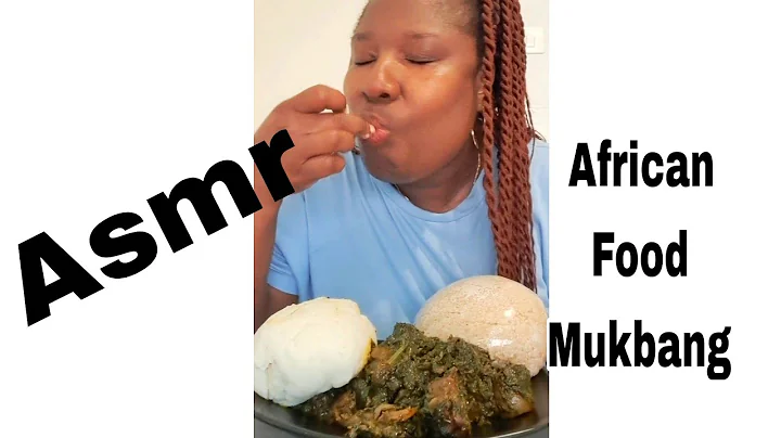 ASMR MUKBANG AFANG SOUP WITH POUNDED YAM & OAT FUFU /COOK & EAT /SPEED EATING/NO DRINKING WATER
