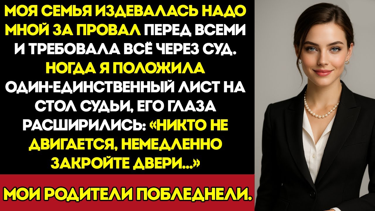Моя Семья Требовала Всё Через Суд — Но Я Передала Судье Один Листок, После Которого Ворвались...