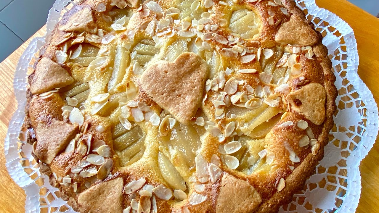 Tarte de pêra 🍐 e amêndoa, aprenda a fazer a massa, o recheio e a decorar